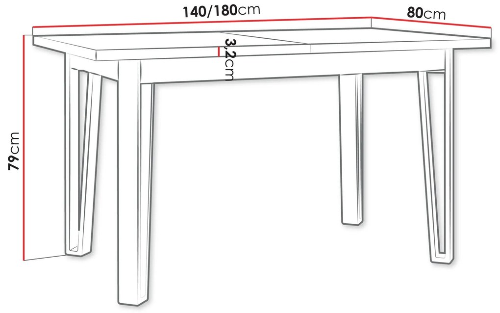 Τραπέζι Victorville 354, Άσπρο, Μαύρο, 79x80x140cm, 40 kg, Επιμήκυνση, Πλαστικοποιημένη μοριοσανίδα, Μέταλλο | Epipla1.gr