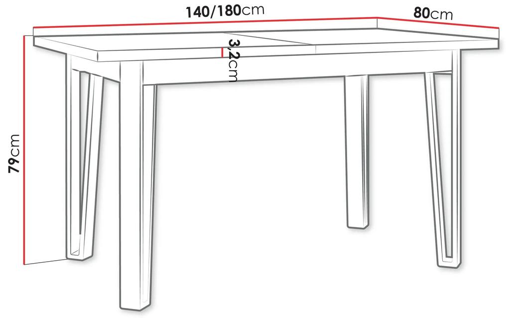 Τραπέζι Victorville 354, Μαύρο, Άσπρο, 79x80x140cm, 40 kg, Επιμήκυνση, Πλαστικοποιημένη μοριοσανίδα, Μέταλλο | Epipla1.gr