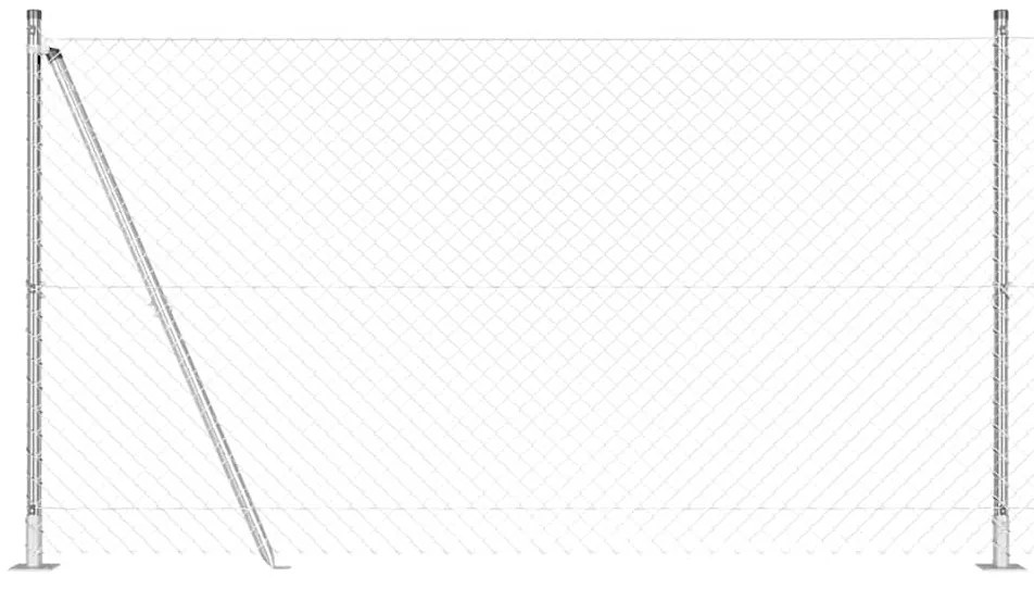 vidaXL Στύλος Περιφράξεων Ασημί 10 x 1,2 μ (40 x 40 mm πλέγμα) Ατσάλι