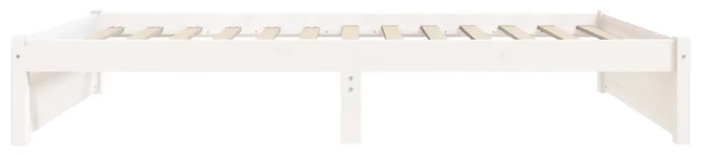 Πλαίσιο Κρεβατιού Λευκό 75x190 εκ. Μασίφ Ξύλο Small Single 814910