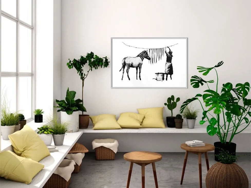 Αφίσα - Banksy: Washing Zebra Stripes - 30x20 - Χρυσό - Με πασπαρτού