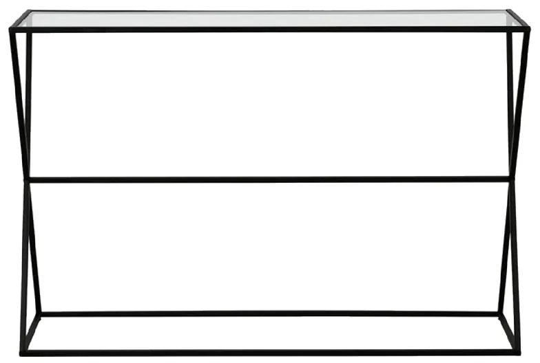 Κονσόλα Loujie pakoworld μαύρο μέταλλο-γυαλί 100x30x76εκ