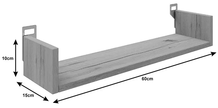 Ραφιέρα τοίχου Derva pakoworld σε λευκή απόχρωση 60x15x10cm (1 τεμάχια)