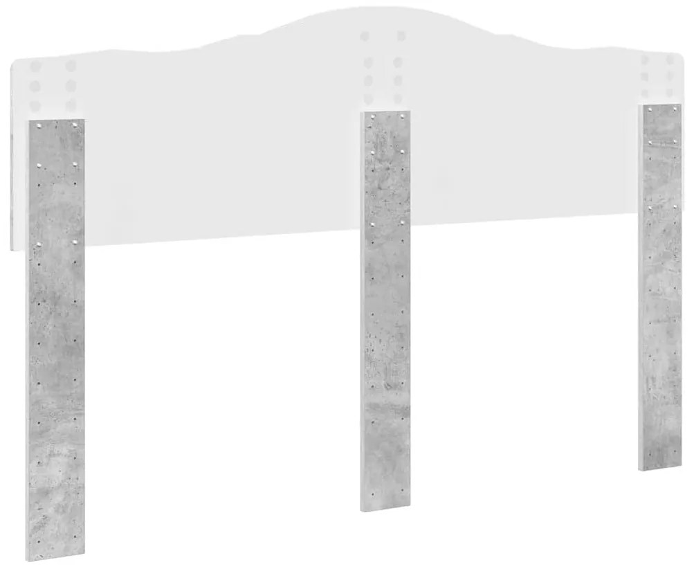 vidaXL Κεφαλάρι με κεφαλάρι Σκυρόδεμα Γκρι 160 cm Επεξεργασμένο ξύλο