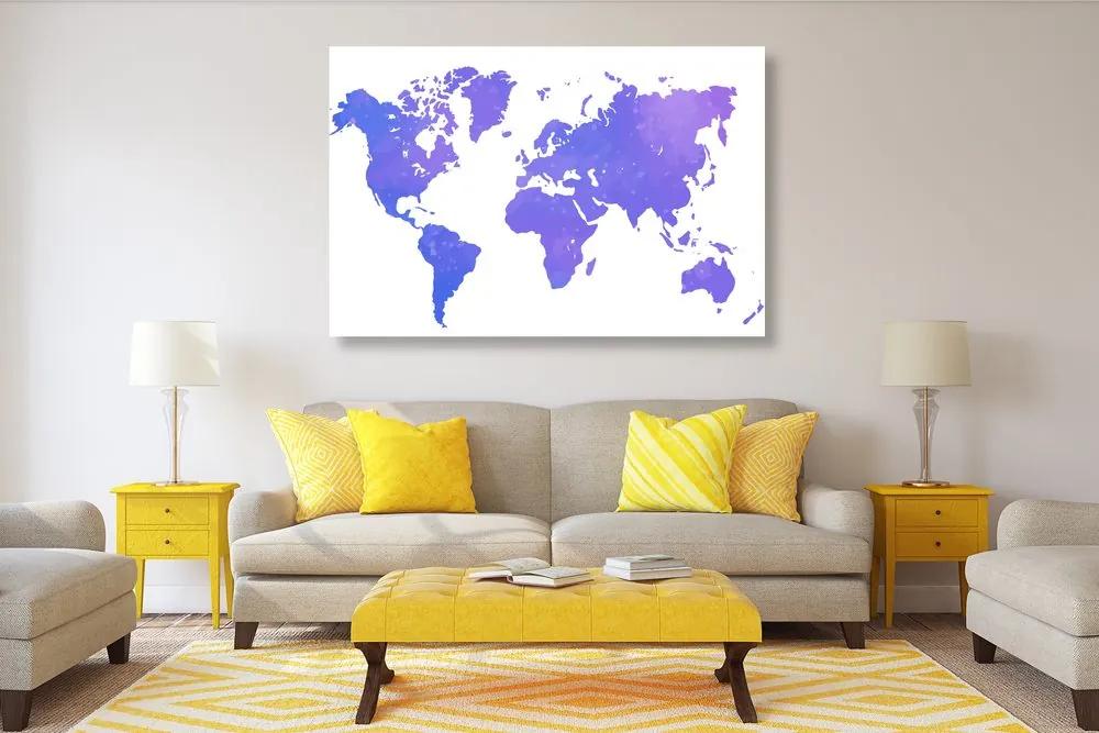 Εικόνα στον παγκόσμιο χάρτη φελλού σε μωβ απόχρωση - 90x60  arrow