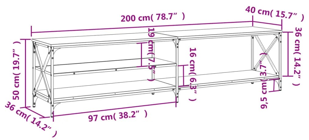 ΈΠΙΠΛΟ ΤΗΛΕΟΡΑΣΗΣ SONOMA ΔΡΥΣ 200X40X50 ΕΚ. ΕΠΕΞ. ΞΥΛΟ 826740