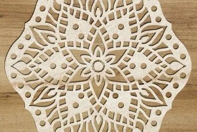 Intra απο ξύλο plywood  Χρώμα wenge 3mm-4mm πάχος - Διακοσμητικό τοίχου Mandala Κοπή Laser Δίασταση 30x30 cm INTRAFABR-113537832