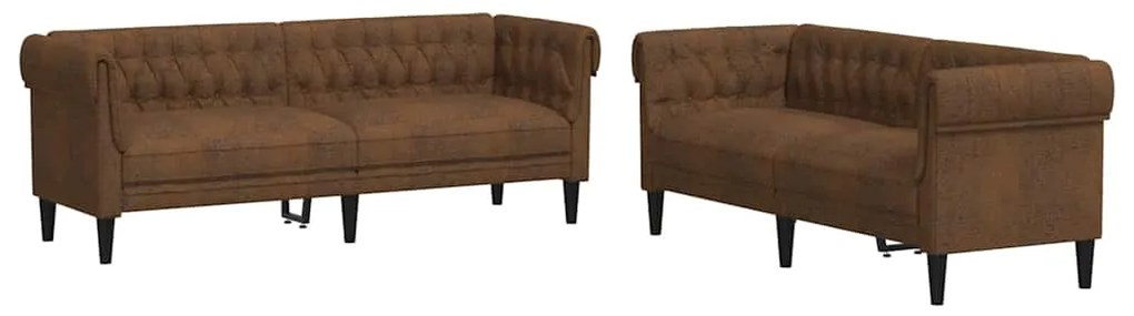 vidaXL Σετ Καναπέ 2 pcs Καφέ 201.5 x 74.5 x 74.5 εκατοστά ύφασμα
