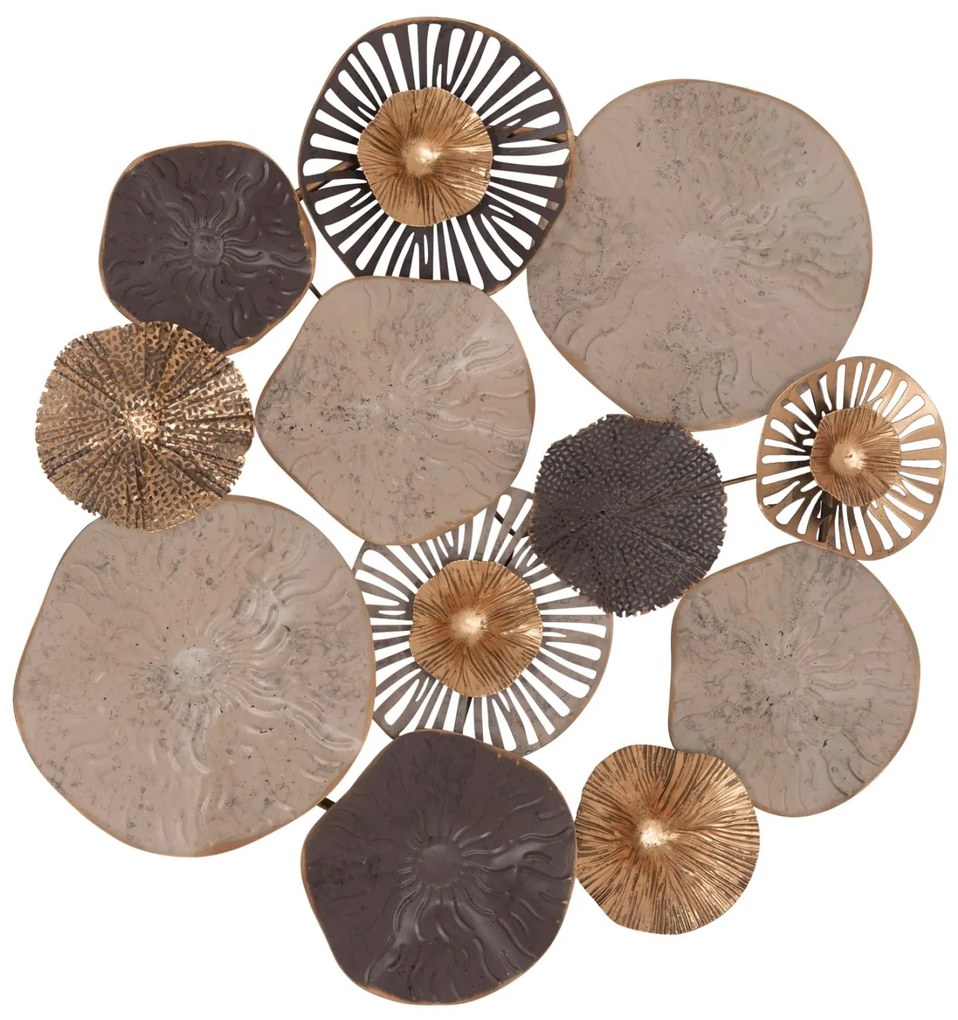 Διακοσμητικό Τοίχου C7163 Μεταλλικό Καφέ-Εκρού-Χρυσό 69x8x69Y εκ. 69x8x69 εκ.