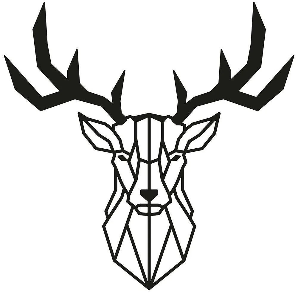 Διακοσμητικό Τοίχου Deer 891TNL1175 51x51cm Black Wallity Metal