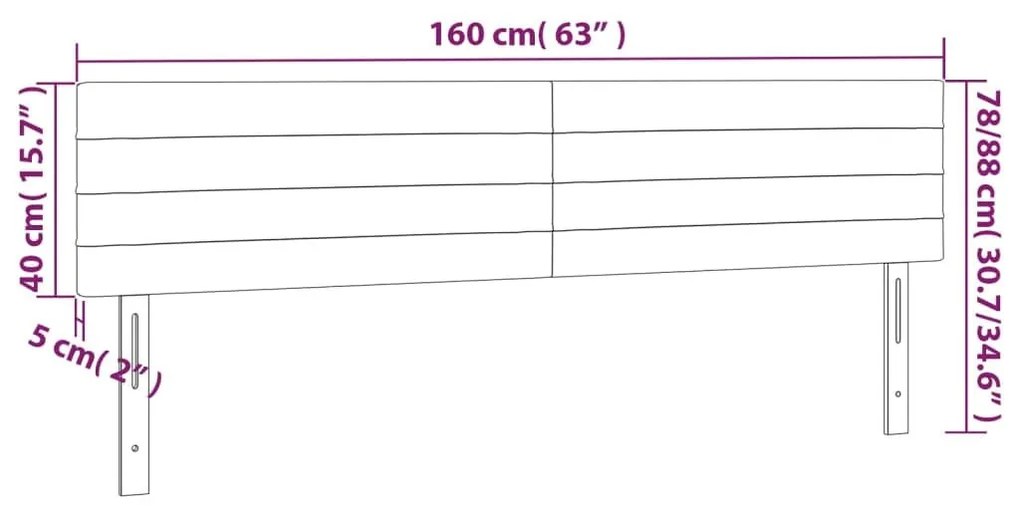 Κεφαλάρια Κρεβατιού 2 τεμ. Μαύρα 80 x 5 x 78/88 εκ. Βελούδινο - Μαύρο