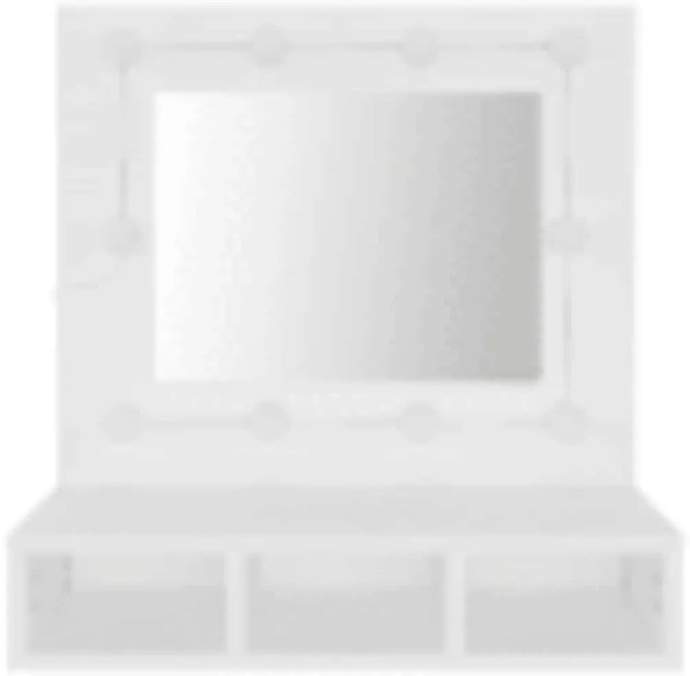vidaXL Έπιπλο Καθρέπτη με LED Λευκό 60 x 31,5 x 62 εκ.