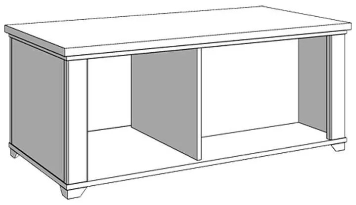 Τραπεζάκι Σαλονιού Valencia Λευκό - Artisan Oak - Λευκό Μάτ 115x55x47,5 εκ. 115x55x47.5 εκ.