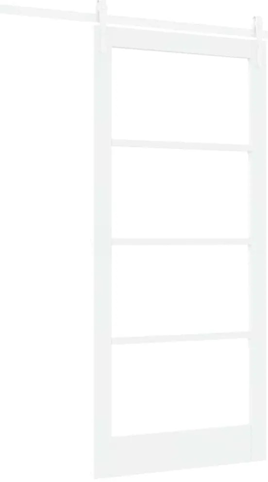 vidaXL Ολισθητή Πόρτα Χειροκίνητος Λευκό 93 x 202 cm Ξύλο και μέταλλο