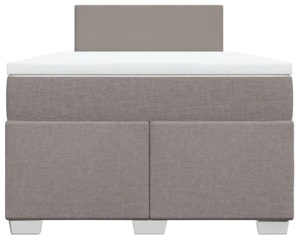 Κρεβάτι Boxspring με Στρώμα Taupe 120x190 εκ. Υφασμάτινο - Μπεζ-Γκρι