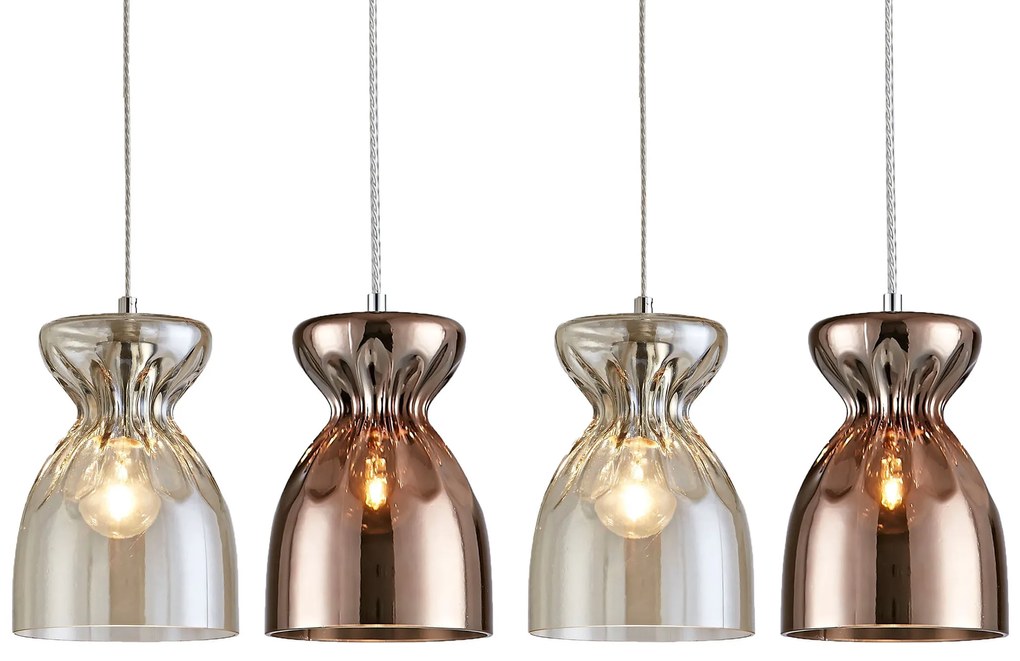 Φωτιστικό Οροφής  SE4314-04 DOMENICO PENDANT CONGAC-COPPER GLASS+ - 51W - 100W - 77-3719