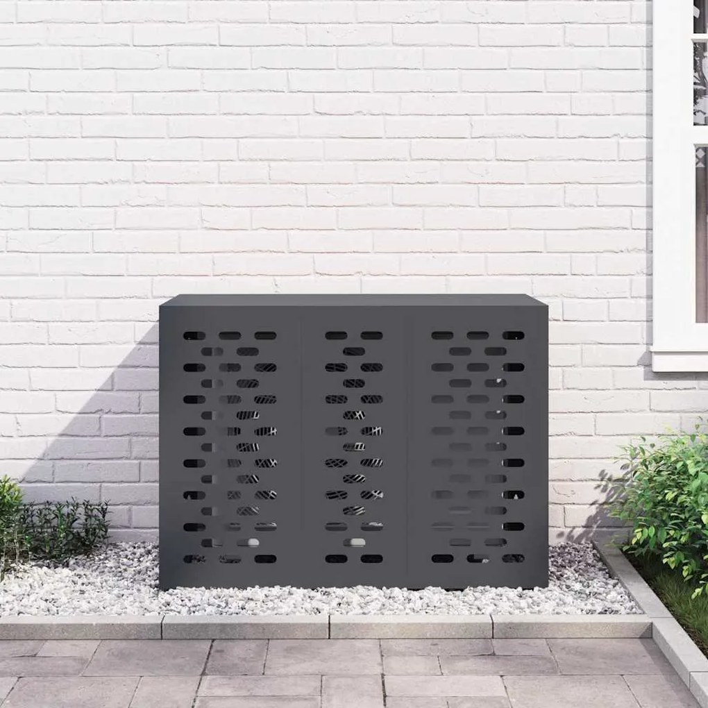 vidaXL Κάλυμμα κλιματιστικού Ανθρακί 110 x 50 x 80 cm Ατσάλι