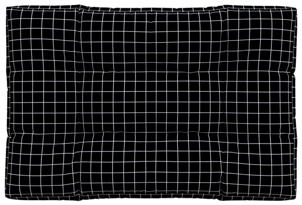 Μαξιλάρι Παλέτας Μαύρο Καρό 120 x 80 x 12 εκ. Υφασμάτινο - Πολύχρωμο