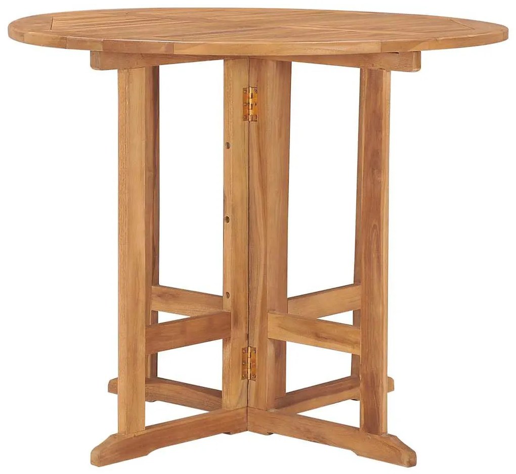 vidaXL Τραπεζαρία Κήπου Πτυσσόμενη 90 x 75 εκ. από Μασίφ Ξύλο Teak