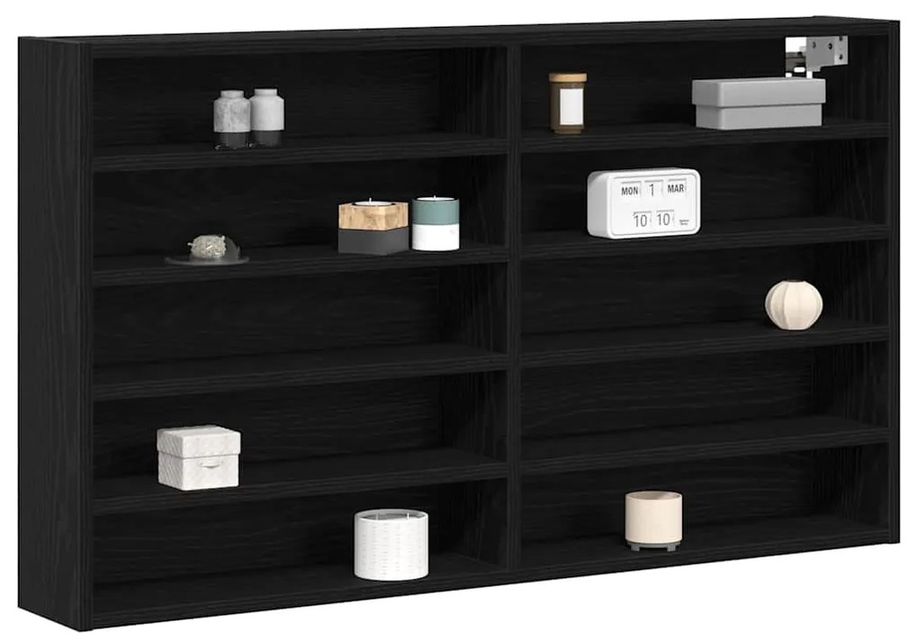 vidaXL Βιτρίνα με ράφι Μαύρη δρυς 100 x 15 x 58 cm Επεξεργασμένο ξύλο