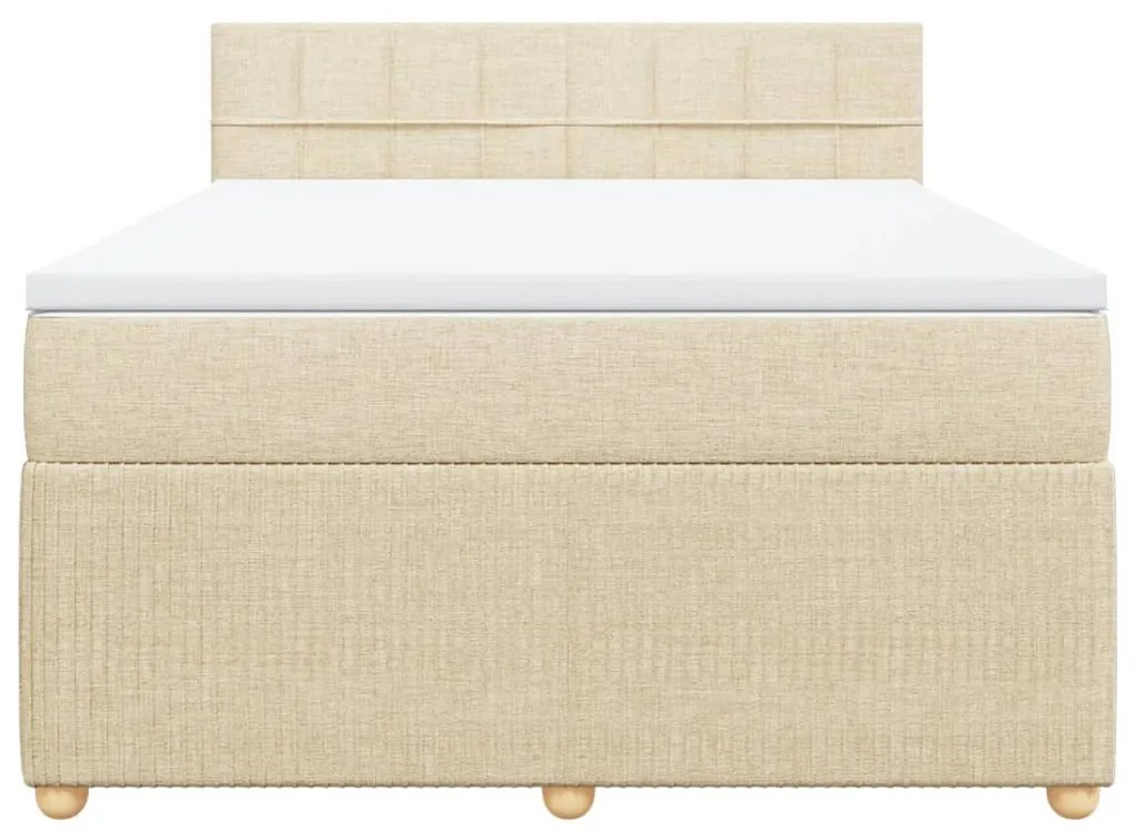 ΚΡΕΒΑΤΙ BOXSPRING ΜΕ ΣΤΡΩΜΑ ΚΡΕΜ 140X200 ΕΚ. ΥΦΑΣΜΑΤΙΝΟ 3287484