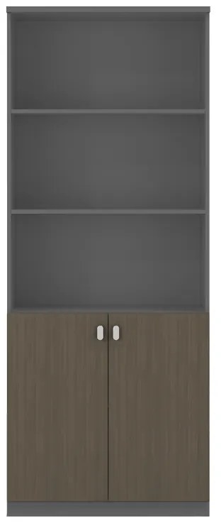 Intrahome Βιβλιοθήκη γραφείου επαγγελματική Denith Intrahome ανθρακί-καρυδί 80x40x200εκ | SKU: INTRAPA-170111181