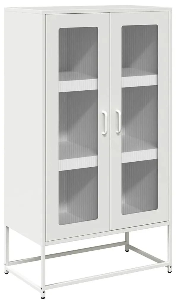 Highboard Λευκό 68x39x123 cm Ατσάλι - Λευκό