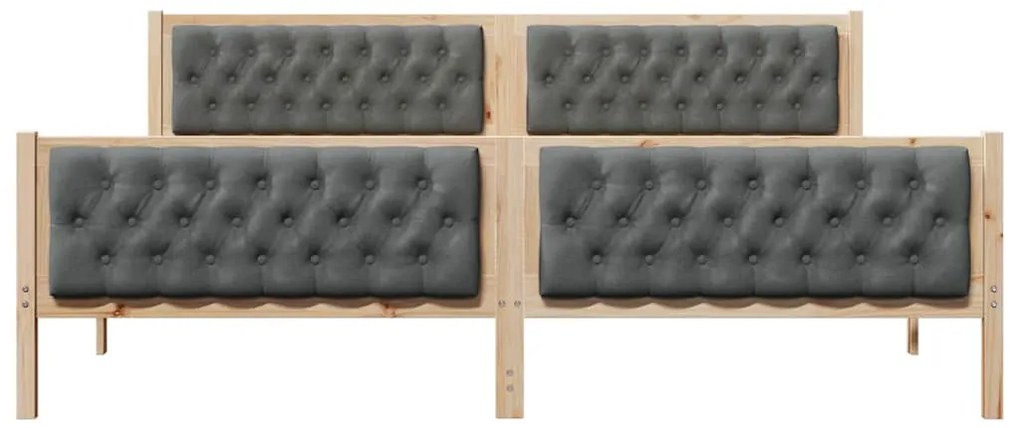 vidaXL Σκελετός Κρεβατιού με κεφαλάρι Σκούρο Γκρι 200 x 200 cm