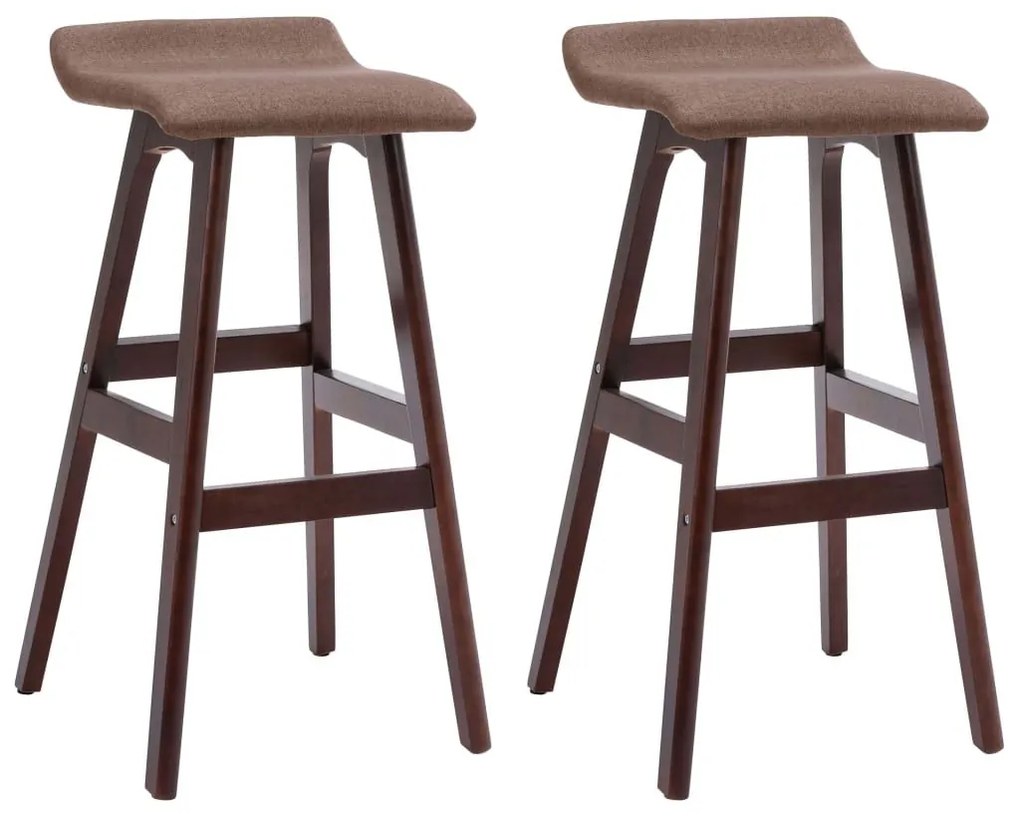 Καρέκλες Μπαρ 2 τεμ. Χρώμα Taupe Υφασμάτινες - Μπεζ-Γκρι