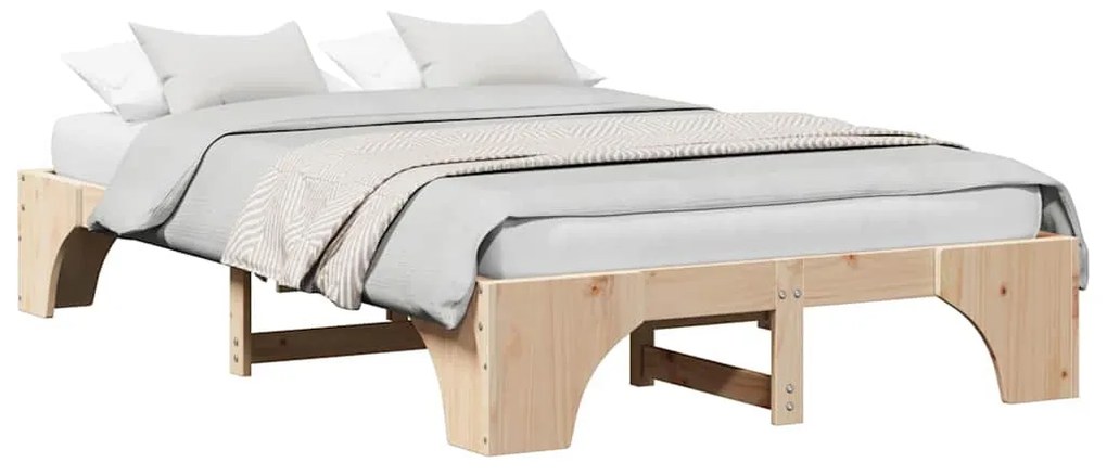 vidaXL Σκελετός Κρεβατιού Φυσικό 120 x 200 cm Στερεά ξυλεία πεύκου