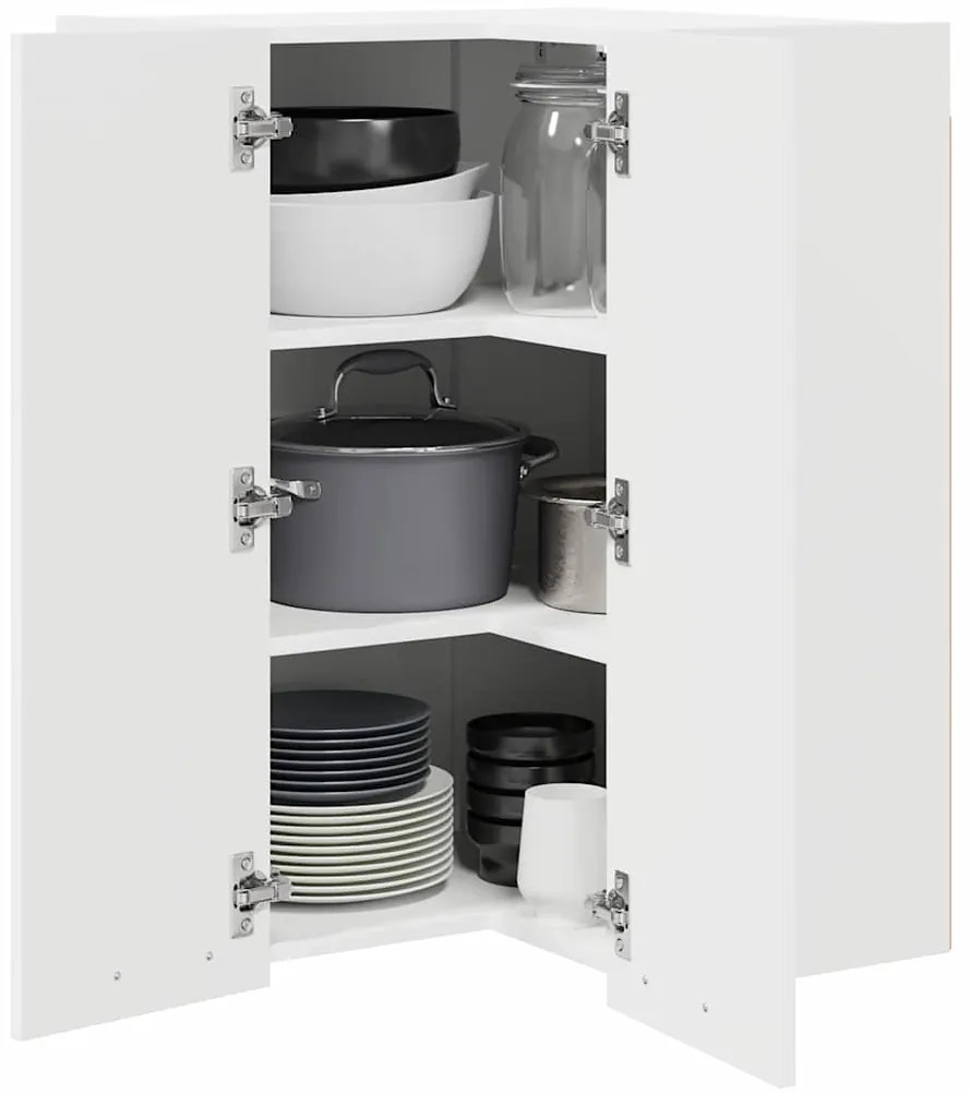 vidaXL Κρεμαστό ντουλάπι Λευκό 57 x 57 x 80 εκ. Επεξεργασμένο ξύλο