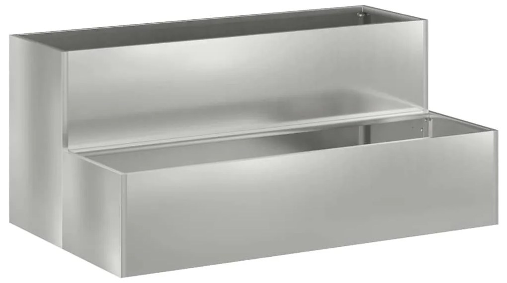vidaXL Γλάστρα Κήπου Ασημί 100 x 60 x 45 εκ Γαλβανισμένος χάλυβας