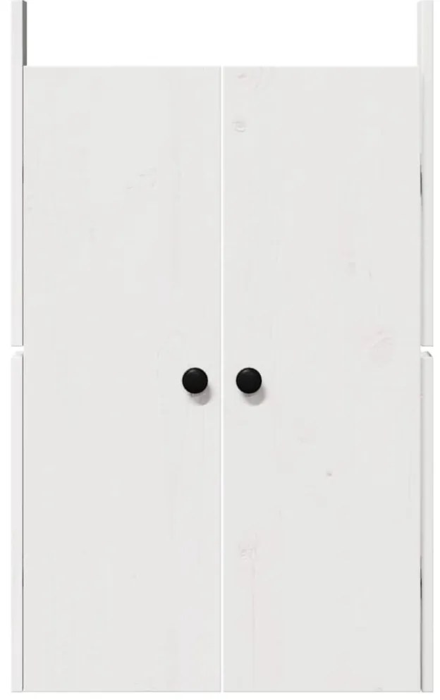vidaXL Πόρτα κουζίνας με πόρτα Λευκό 50 x 9 x 82 εκ Μασίφ ξύλο πεύκου