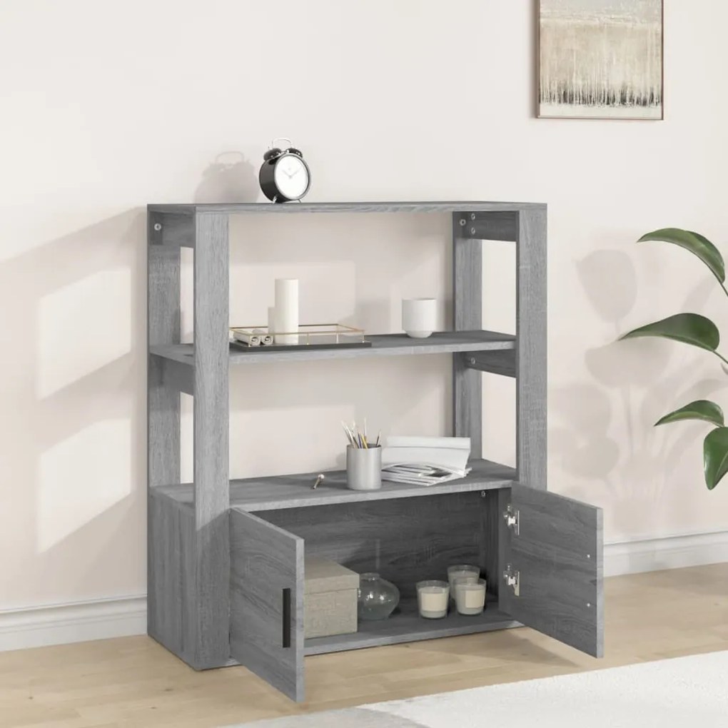 vidaXL Ντουλάπι Γκρι Sonoma 80x30x90 εκ. από Επεξεργασμένο Ξύλο