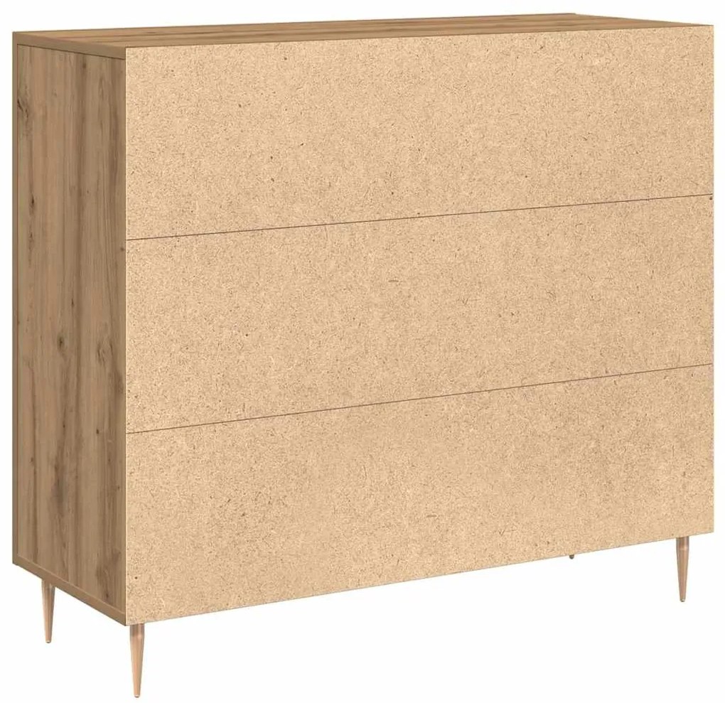 vidaXL Πλαϊνό γραφείο artisan δρυς 90 x 34 x 80 εκ. Επεξεργασμένο ξύλο