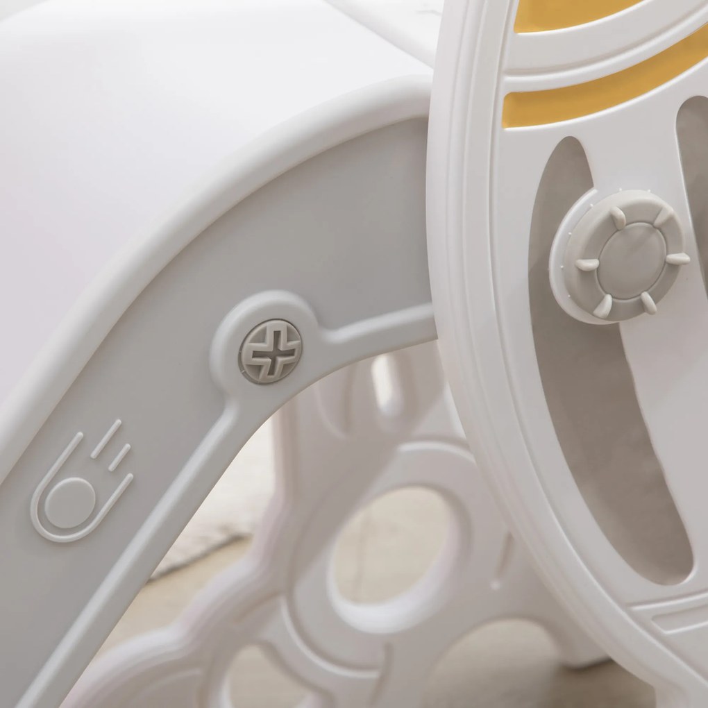 AIYAPLAY Τσουλήθρα για παιδιά 1,5 έως 3 ετών, σχέδιο πυραύλου, σετ αυτοκόλλητων, γκρι, 157 x 46,5 x 80 cm