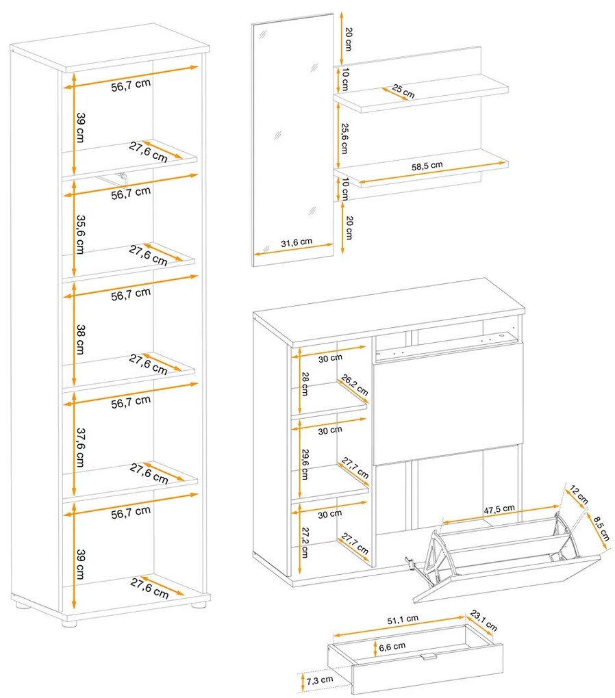 Swap XIX Σύνθεση Καφέ δρυς 280x180x40