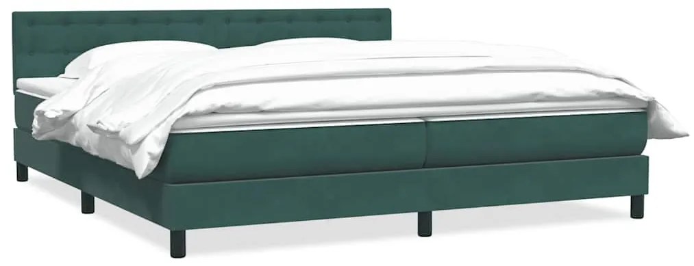 Κρεβάτι Boxspring με Στρώμα Σκούρο Πράσινο 180x210εκ. Βελούδινο - Πράσινο