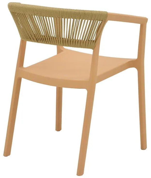 Καρέκλα - Πολυθρόνα Sillia στοιβαζόμενη pp cappuccino - μπεζ rattan 55x52x74,5 εκ. 55x52x74.5 εκ.