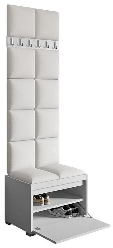 Σετ διαδρόμου Trenton 131, 207x65x34cm, Οικολογικό δέρμα, Πλαστικοποιημένη μοριοσανίδα, Τοίχου, Εντοιχισμένη