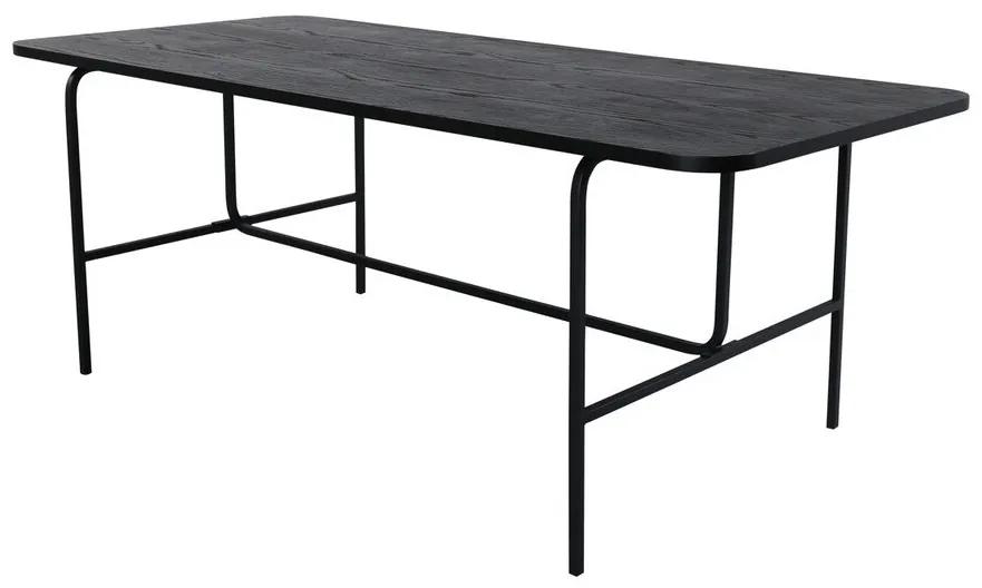 Τραπέζι Dallas 1717, Μαύρο, 74x90x200cm, Ινοσανίδες μέσης πυκνότητας, Μέταλλο