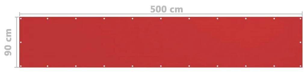 vidaXL Διαχωριστικό Βεράντας Κόκκινο 90 x 500 εκ. από HDPE
