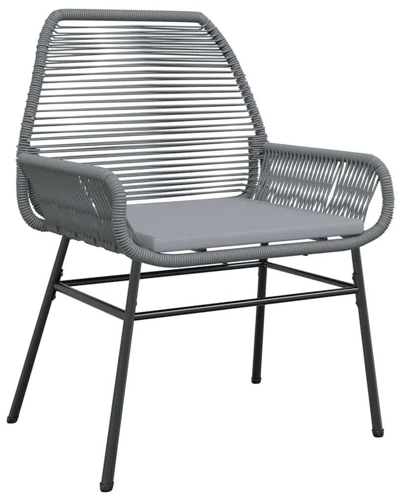 vidaXL Σέτ φαγητού για κήπο με μαξιλάρι 5 pcs Γκρι συνθετικό ρατάν