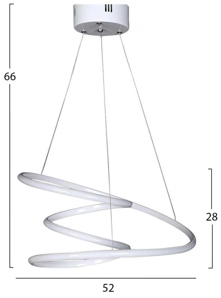 Φωτιστικό Οροφής LED C7521.01 σε Λευκό 52x66 εκ. 52x52x66 εκ.