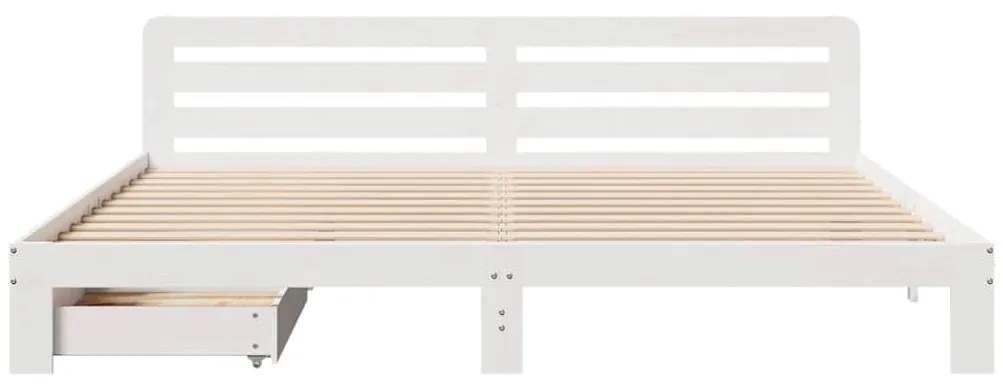 vidaXL Σκελετός Κρεβ. Χωρίς Στρώμα Λευκό 180x200 εκ Μασίφ Πεύκο