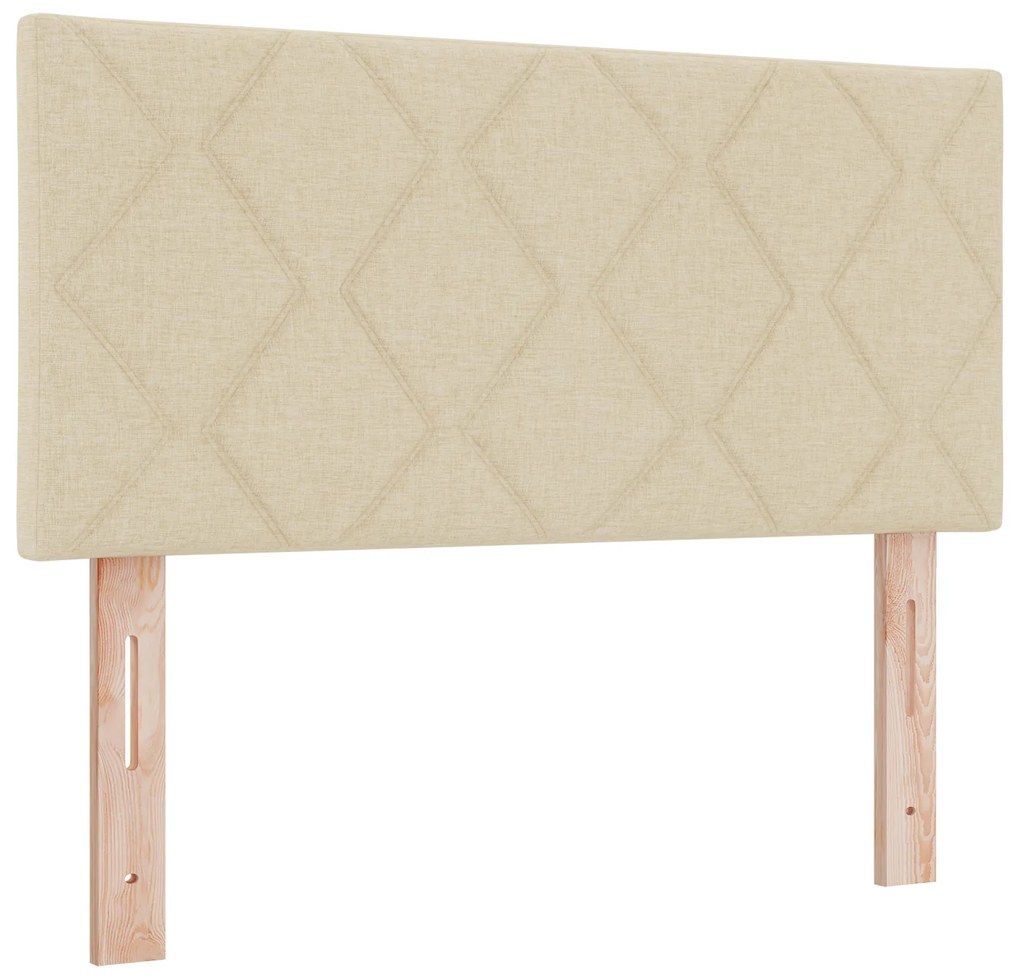 vidaXL Κρεβάτι Box Spring με Στρώμα σε Κρεμ, 90 x 200 εκ, Ύφασμα