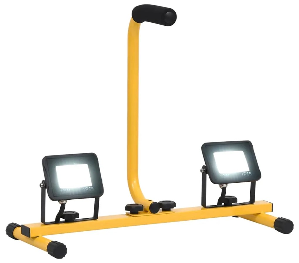 vidaXL Προβολέας LED με Λαβή Ψυχρό Λευκό 2 x 10 W