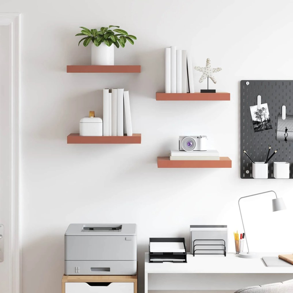 vidaXL Ράφι Τοίχου 4 pcs Κόκκινο 40 x 23,5 x 4 εκ Επεξεργασμένο ξύλο