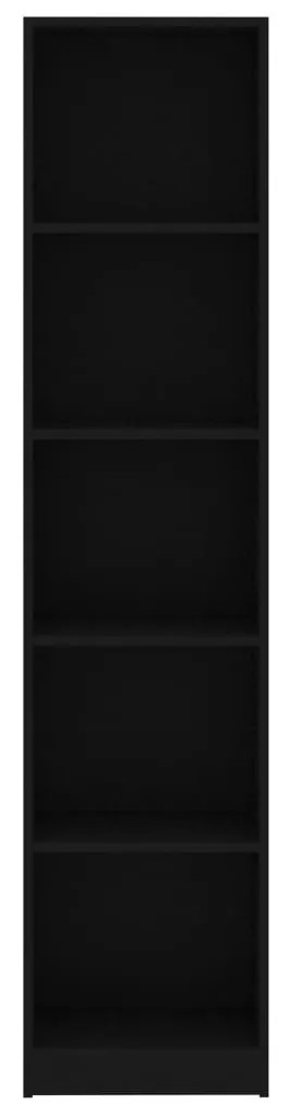 vidaXL Βιβλιοθήκη με 5 Ράφια Μαύρη 40 x 24 x 175 εκ. από Επεξ. Ξύλο