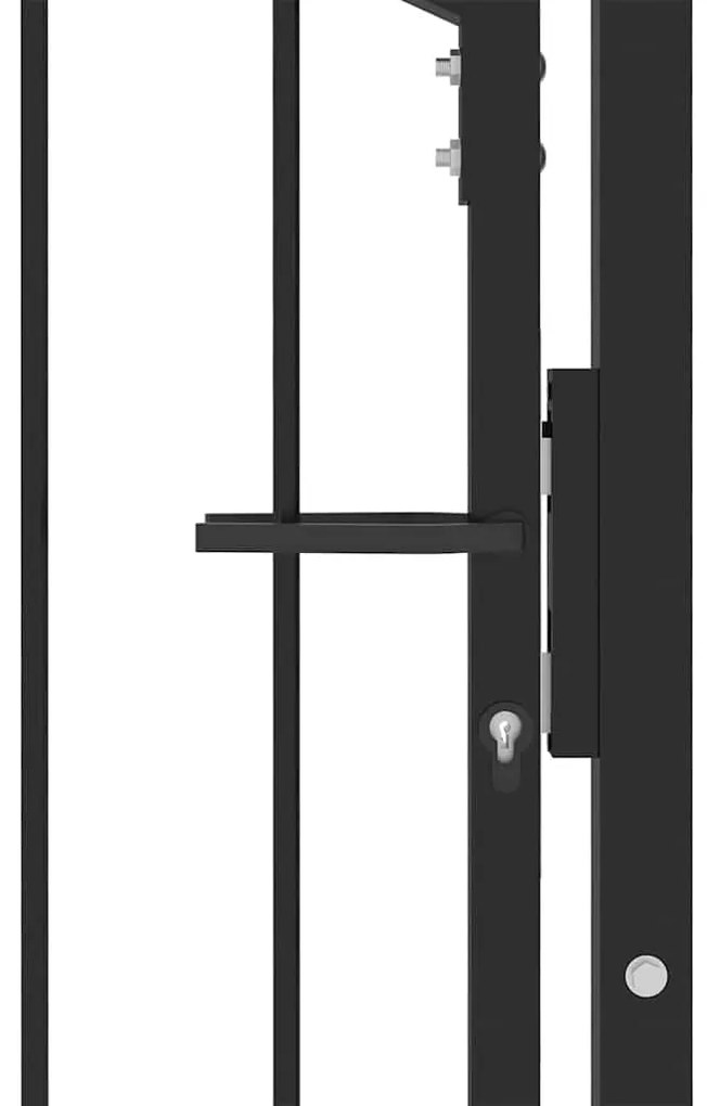 vidaXL Πύλη Φράχτη Μαύρο 100 x 125 cm Ατσάλι με Επικάλυψη Πούδρας
